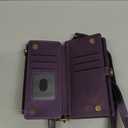 Strapurs for iPhone 14 Plus Detachable Wallet Case Compatible with Magsafe, RFID Blocking 9-Card Holder Zipper Wrist Strap Lanyard PU Leather Magnetic Phone Case for iPhone 14 Plus 6.7", Purple