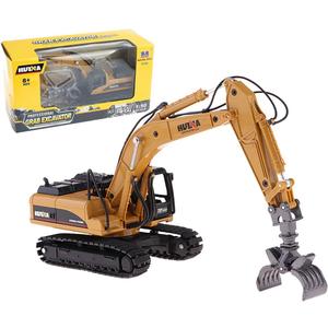 Gemini&Genius Construction Vehicle Toys Timber Grab Excavator Heavy Metal 1/50 Scale Grab Wooden/Building Materials Vehicle Engineering Alloy Models Collection Toys Gift for Kids and Decoration House