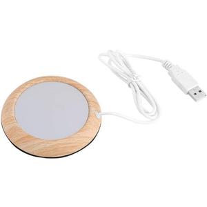 USB Cup Warmer Coaster Coffee Mug Warmer for Desk, Heating Pad Desktop Wood Grain Heat Beverage Mug Mat Tea Coffee Heater Pad for Home & Office(Bright Wooden Grain)