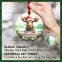 5 x Cute Moose Christmas Ornament 2025 - Peeking Moose Playing with Xmas Light Ornaments - Farm Animal Lover Gift for Kids, Men, Women, Rustic Holiday Decor