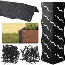 Set of 8 Raised Garden Bed Corner Brackets with Wood Screws, Rust Resistant Metal Connectors 11" x 3" x 3" for 20"-24" Beds, Raised Bed Corners for Vegetable Planter Garden Matte Black
