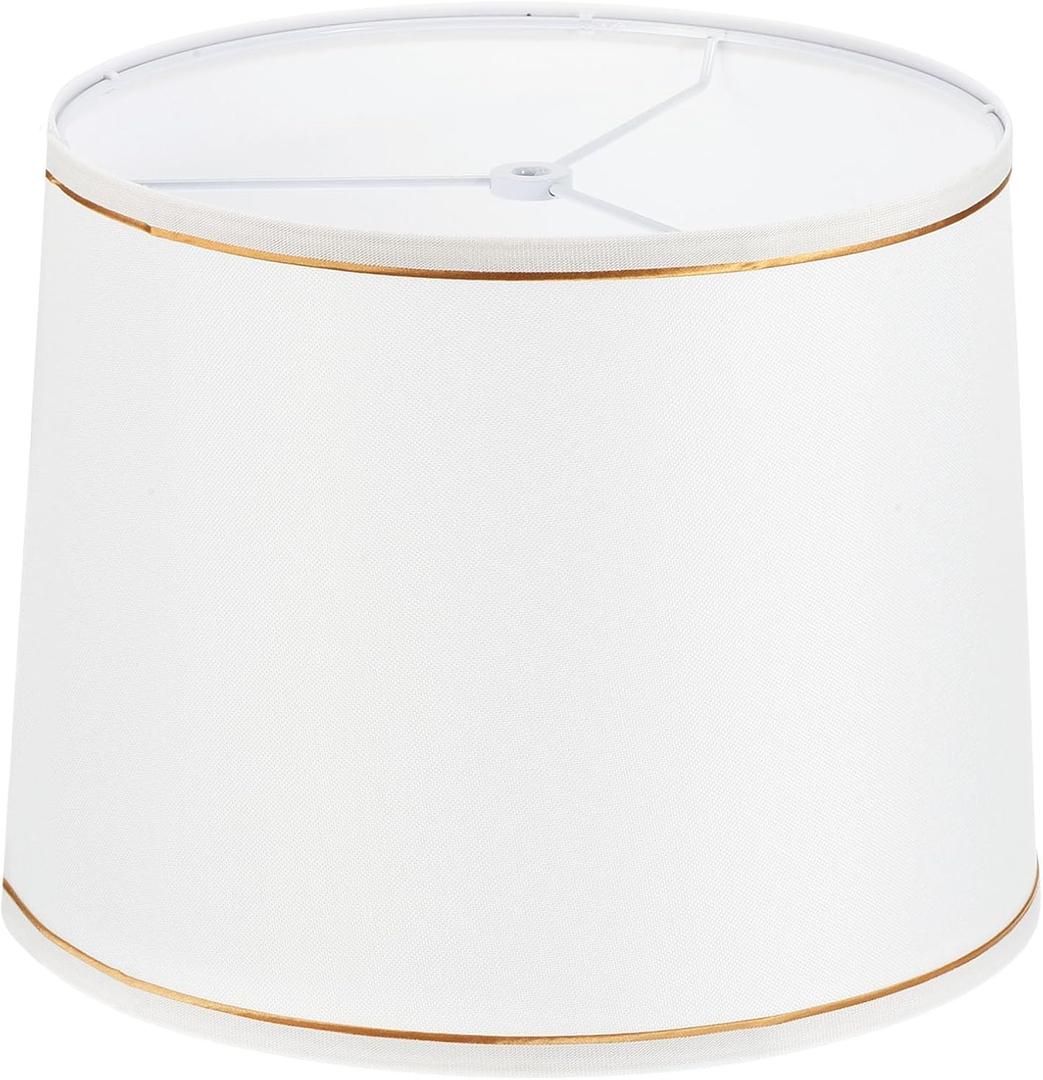 PATIKIL Lamp shades for Table Lamps 11.4" Top x 12.6" Bottom x 9.8" High Drum Lamp shades for Floor Lamps Medium Linen Lampshade Easy Assembly for Lamp Replacement, White
