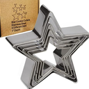 Antallcky Star Cookie Cutter Set-5pcs 1 Pack Stainless Steel Five-pointed Star Biscuit Molds Fondant Cake Cookie Cutter Set Pastry Mold-for 3d Christmas Tree/Linzer Cookies