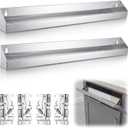 2 Set 25 Inch Stainless Steel Sink Tip-Out Tray Kit, Silver