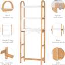 Spirich Over The Toilet Storage Shelf, 3-Tier Over Toilet Bathroom Organizer, Space-Saving Above Toilet Storage Shelf Rack with Bamboo Frame
