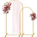 Metal Arch Backdrop Stand, 7.2FT+6FT Wedding Arch Frame, Gold Wedding Arch Backdrop Stand Set of 2, Balloon Arch Backdrop for Wedding Birthday Party Baby Shower Graduation Ceremony Decor