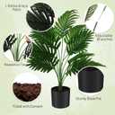 Jexine 4 Pack Artificial Areca Palm Plant Fake Palm Tree, Faux Plant for Home Decor Indoor Outdoor Faux Areca Palm Tree in Pot for Home Office Housewarming Gift Modern Decoration (2 Feet)