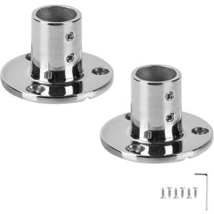 Durable Marine Grade Boat Hand Rail Base, 316 Stainless Steel Round 90 Degree Base Rail Fitting for 7/8 inch or 1 inch Tube (2-Pack)