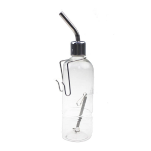 Water Bottle No Drip Plastic Automatic Rabbit Water Feeder Hanging Fountains Pet Drinking Bottle with Hooks Springs for Amall Animals Transparent