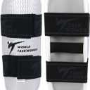 Taekwondo Shin Protector Forearm Elbow Arm Guards, WT MMA Martial Arts Boxing Kickboxing Karate Sparring Muay Thi Training Match Gym School Academy for Men Women Kids (Medium, White Shin Guards)