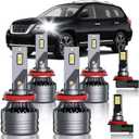 Fits for Nissan Pathfinder 2017-2020 Fog Multi Beam Lights Bulbs Combo, 6pcs Super Bright White Multi Beam and Fog Lights Blubs Package, Plug and Play