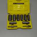 Topec 10-Piece Spiral Type Deep Bolt Extractor Set, Spark Plug Extraction Socket Set, Stripped Lug Nut Remover for Removing Broken, Damaged, Frozen, Rusted, or Rounded-Off Bolts, Nuts, Screws, Studs