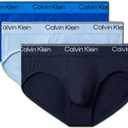 Calvin Klein Men's Underwear Micro Stretch 3-pack Hip Brief (Large, Shoreline, Royalty, Blue Bell)
