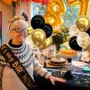 TONIFUL 4 Set Black Gold Balloon Centerpieces for Table,Balloon Stand Kit for Black Gold Party Decor 40th 50th 60th 70th Birthday Decorations Anniversary Graduation Decorations 2026 Retirement