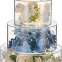 3 PCS Acrylic Cake Stand with LED Lights, 6/8/10 Inch Clear Cake Stand Fillable Cake Riser Round 3 Tier Case Box for Birthday Wedding Holiday Party (3PCS)