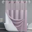 EUTXL Lavender No Hook Shower Curtain with Snap in Liner,230GSM Waffle Weave Shower Curtains for Bathroom,71W x 74H