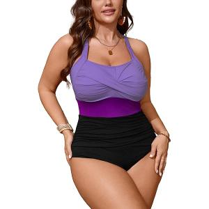 Womens One Piece Swimsuit Tummy Control Bathing Suits Full Coverage Slimming Monokini Swimwear Modest Swim Suits
1XL