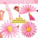 Pink Paper Flowers 6 Pcs, 10 Pcs 20 Inch Large Paper Flowers for Pink Party Decorations, Girl Women Birthday Decorations, Tissue Paper Flower Decoration for Backdrop, Classroom and Wall Decor