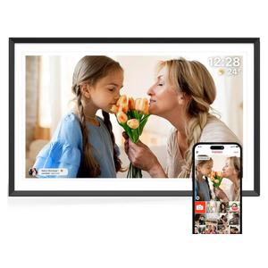 Digital Picture Frame 15.6 inch, WiFi Digital Photo Frame with 32GB Storage, 1920x1080 FHD IPS Touch Screen, Auto-Rotate, Easy Setup to Share Photos or Videos Instantly via Frameo App