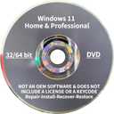 DVD For Windows 11 Home and Professional 32/64 Bit. Recover, Restore, Repair Boot Disc, and Install to Factory Default