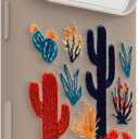 OtterBox iPhone 17 Pro Symmetry Series Cactus Leather Embroidery Case - Cactus Garden - Grey - Textured, Embroidered Cactus Garden Artistic iPhone Case
