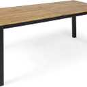 Christopher Knight Home Zak Outdoor 71" Acacia Wood Dining Table, Teak Finish, Black