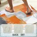 Orange and Gray Abstract Art Painting Bathroom Rugs Mat Non Slip Super Absorbent Stain Resistant Quick Dry Thin Bathroom Rug-Bath Mats for Bathroom Floor Bathtub,16"x24"