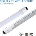 4FT R17D T8 T12 LED Tubes 18W 2250LM 5000K, Equal to 48in F48T12 CW HO Fluorescent Light LED Bulbs Replacement, 0-10V Dimmable, Dual-Ended,Ballast Bypass, UL & DLC Listed(4 pcs)