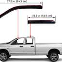Lightronic Extra Durable Clip-on in-Channel Auto Vent Window Visors, Fits 2002-2008 Dodge Ram 1500, 2003-2009 Ram 2500 & 3500, Quad Cab, UV-Protect Rain Guards, Original Wind Deflector, Smoke, 4-Pcs