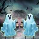 Halloween Outdoor Decorations Yard Signs Stakes,2pack Ghost Halloween Stakes for Garden Yard Lawn Porch Scary Trick or Treat Party Decorations Supplies Outside