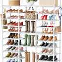 Mavivegue 10 Tiers Shoe Rack, Large Storage Space, 55-60 Pairs, White, Polypropylene