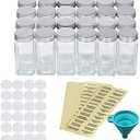 NEX Only 14 Glass Spice Jars/Bottles for Spice Rack, 4 OZ Empty Spice Containers Set with Spice Labels
