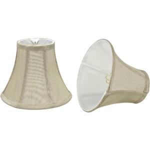 Aspen Creative 30039-2A, Bell Clip-On Chandelier Lamp Shade, Beige, 3" Top x 6" Bottom x 5" Slant Height, Set of 2