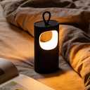 Cordless Rechargeable Table Lamp, 2000mAh IP54 Waterproof Table Lamp with Magnetic Charging Stand, 2700K Warm Light, Stepless Dimming for Living Room, Dining, Restaurant, Bedroom, Camping