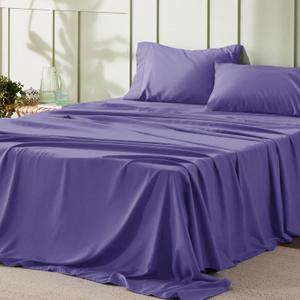 Bedsure Queen Sheet Set - 4 Pieces Soft Queen Size Sheets - Breathable & Cooling - Hotel Luxury - Easy Care Polyester Microfiber Bedding for Women, Men, Iolite