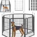 mestyl Dog Playpen, 40" Height 8 Panels Outdoor Pet Play Pen, Big Dog Exercise Play Pen for Large/Medium/Small Dogs, Foldable Puppy Pen for Indoor, Camping, RV, Anti-Rust Paint Finish, Quick Install