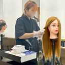 26"-28" Light Auburn Hair Mannequin Head Practicing Braiding, Cosmetology Mannequin Head with Hair for Styling, Training Doll Head for Group Practice Braids Skills and Have Fun