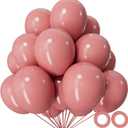 110pcs Dusty Pink Balloon 12 Inch, Brush Pink Latex Balloons for Birthday Party Baby Shower Wedding(with 2 Ribbons).