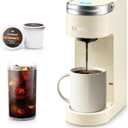 CHULUX Compact Single Cup Coffee Maker for K Cup Pod, Auto Shut-Off, Cream | Fast-Heating Boiler System, 4-Hole Needle for Richer Flavor, Adjustable Drip Tray for 7.3" Travel Mug, Food Grade Material