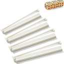 Mahjong All-in-One Tile Rack & Pusher, Acrylic Mahjong Combo, Enhanced Mah Jongg Tile Holders Set of 4 with 3 Goldern Dics (Beige White)