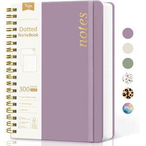 Spiral Dotted Notebook Journal for Work, 300 Pages, Thick B5 (7.1"x10") Bullet Dotted Journal for Women & Writing, Hardcover Notebook for Note Taking, Perfect for Work School Note Taking Business, Purple