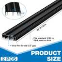 Pangda 2 Pcs Under Door Seal Door Bottom Seal 36" Long 1 3/4" Wide Kerf Strip Weather Stripping Sweep Draft Stopper Channel Replacement with Fins Vinyl Draft Blocker for Exterior Interior Home(Black)