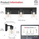 21.6 Inch Bathroom Light Fixtures, with Clear Glass Shade