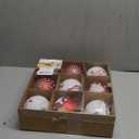 SHareconn 100MM/4 Inch 9PCS Large Christmas Balls Ornaments, Shatterproof Plastic Hanging Big Baubles Set for Xmas Tree Decoration Holiday Party Wedding Decorations with Hook,Red and White (10CM)