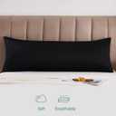 Oubonun 100% Cotton Body Pillowcase - 800 Thread Count/21x54, Moisture Absorbent and Breathable, Premium Hotel Body Pillow Cover for All Seasons, Black