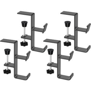 Zoomarlous 2 in 1 Garland and Stocking Mantel Holders, Adjustable No Drill Fireplace Stocking Hooks, Heavy Duty Mantle Stocking Hanger with Double Hooks for Xmas Home Party Decoration Bags Kitchen (4 Pieces)