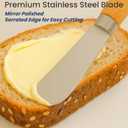 Butter Knives Set of 2, Wood Handle, Durable Stainless Steel Blade, Butter Knife for Smooth Spreading Butter Cream Cheese Jam, Ideal for Bagels, Sandwiches, Butter Knife Spreader 7.5 Inches