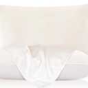 LILYSILK 19mm Silk Mulberry Pillowcase for Hair with Cotton Underside King 20x36 Inch Ivory 1pc