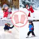 FENELY 2 Pairs Kid Winter Knit Gloves Stretchy Warm Gloves Gift for Boy Girl (Pink)