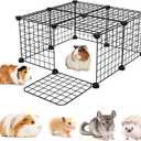 Guinea Pig Cages with Door and Top, 25x25x12inch Small Animal Cage, 12pcs Metal Grid Panels Small Animal Playpen, Expandable Cage for Guinea Pigs, Rabbits, Hamsters and Hedgehogs, Kitten